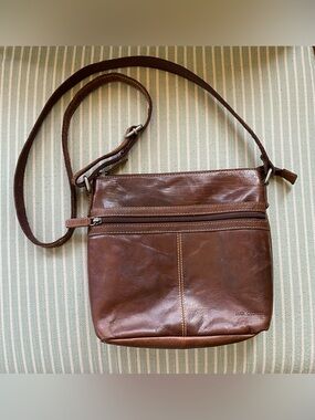 Jack Georges City Brown Leather Crossbody Bag